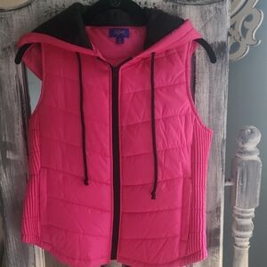 City Streets Vibrant Pink Quilted Vest NWOT